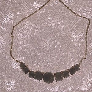 Lucky Brand Gold Chain Necklace with Gray Druzy Stones